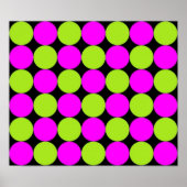 Poster Pois Hot Rose & Lime Green (Devant)