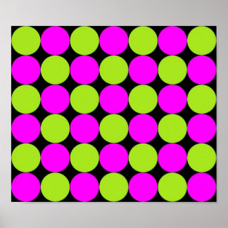 Poster Pois Hot Rose & Lime Green