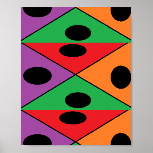 Poster Pois noir à motif