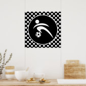 Poster Pois noirs et blancs ; Football (Cuisine)