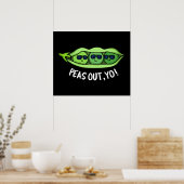 Poster Pois sortis Yo Funny Peas Pun Dark BG (Cuisine)