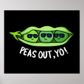 Poster Pois sortis Yo Funny Peas Pun Dark BG (Devant)