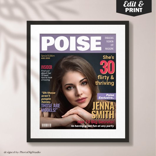 Poster Poise Magazine Couverture Modèle 30e anniversaire