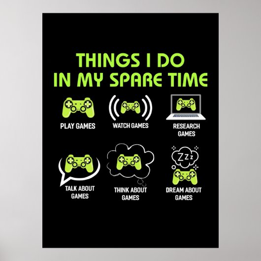 Poster Poison gamer | Things Gamer Do In My Spare Time (Devant)