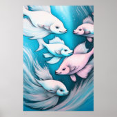 Poster Poisson à calcaire bleu rose VII (Devant)