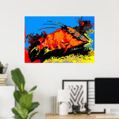 Poster Poisson Abstrait (Bureau à domicile)