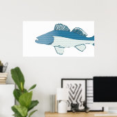 Poster Poisson abstrait - basse (Bureau à domicile)