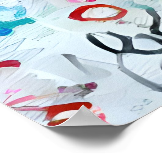 Poster Poisson Abstrait coloré (Coin)