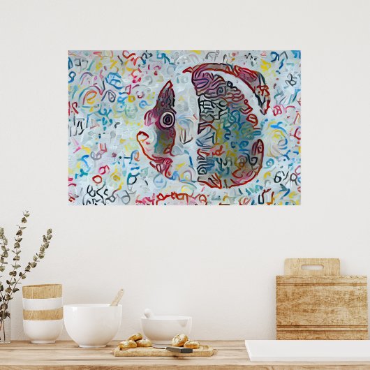 Poster Poisson Abstrait coloré (Cuisine)