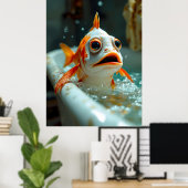 Poster Poisson amusant dans le bain (Bureau à domicile)