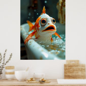 Poster Poisson amusant dans le bain (Cuisine)