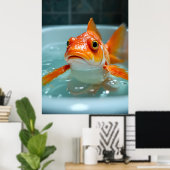 Poster Poisson amusant dans le bain (Bureau à domicile)