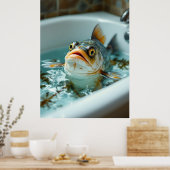 Poster Poisson amusant dans le bain (Cuisine)