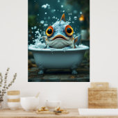 Poster Poisson amusant dans le bain (Cuisine)