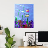 Poster Poisson-ange 3D coloré (Bureau à domicile)