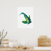 Poster Poisson ange - Conception abstraite - Découpé d'un (Cuisine)
