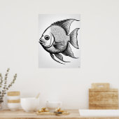 Poster Poisson Angel - Poisson Art Imprimer (Cuisine)