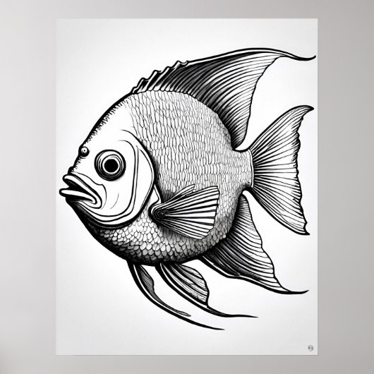 Poster Poisson Angel - Poisson Art Imprimer (Devant)