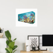 Poster Poisson anthias sur récif corallien - Conception p (Bureau à domicile)