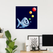 Poster poisson arc-en-ciel (Bureau à domicile)