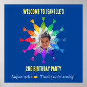 Poster Poisson arc-en-ciel dans l'océan Accueil mignon (Devant)