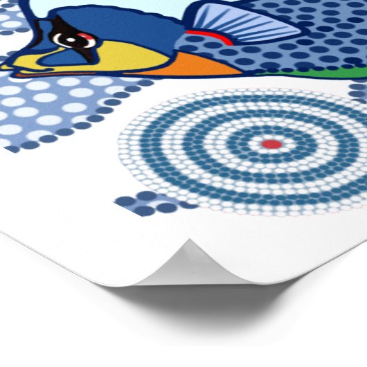 Poster Poisson autochtone Dot Art-01 (Coin)