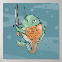 Poisson avec couteau