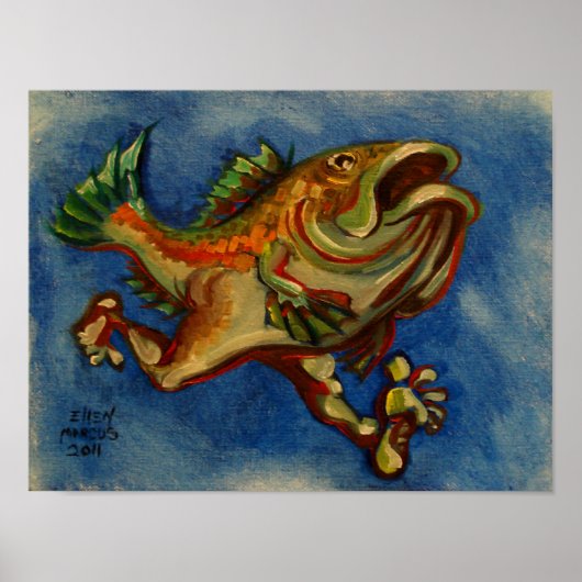 Poster Poisson avec pattes (Devant)