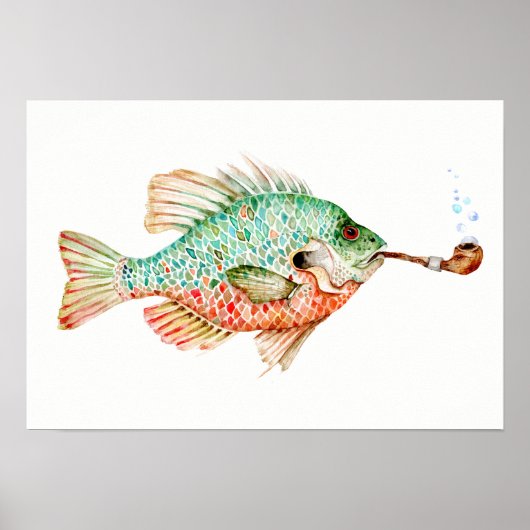 Poster Poisson avec tuyau (Devant)