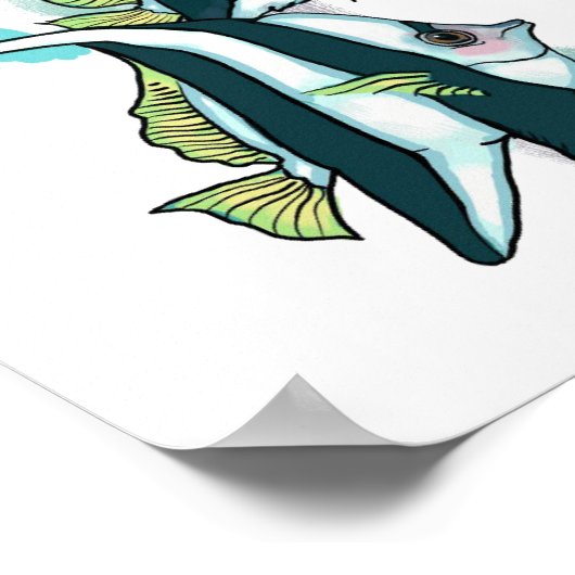 Poster Poisson-banc, Poisson rayé Animaux sous-marins (Coin)