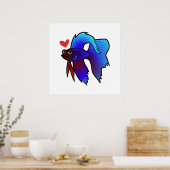 Poster Poisson Betta / Combattant du Siam Amour (Cuisine)