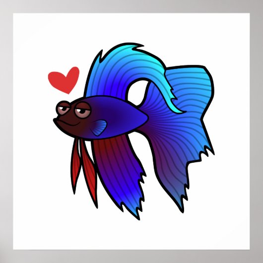 Poster Poisson Betta / Combattant du Siam Amour (Devant)