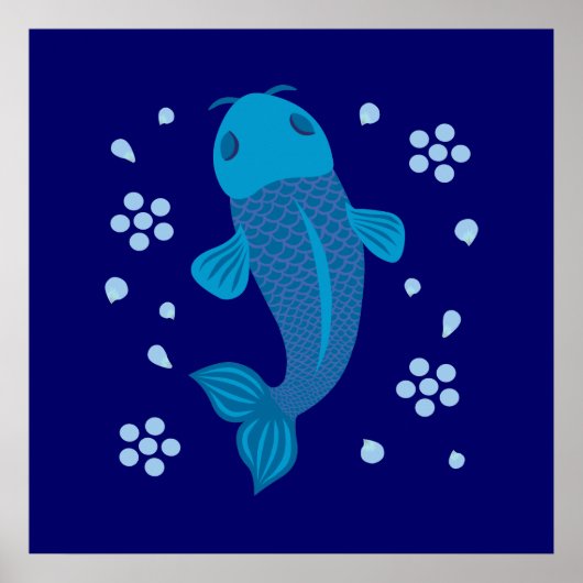 Poster Poisson bleu Koi (Devant)