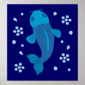 Poster Poisson bleu Koi (Devant)