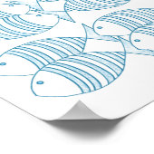 Poster Poisson bleu marine (Coin)
