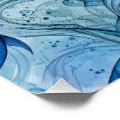 Poster Poisson Bleu Mystique Flowing Harmony (Coin)