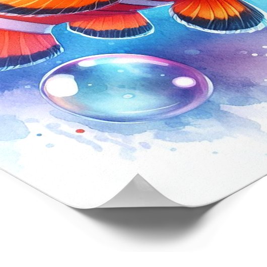 Poster Poisson clown aquarelle (Coin)
