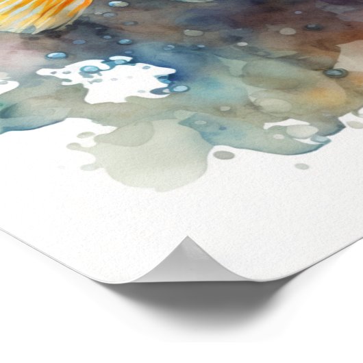 Poster Poisson clown en aquarelle (Coin)