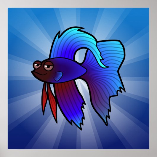 Poster Poisson combattant cartoon / Poisson combattant si (Devant)
