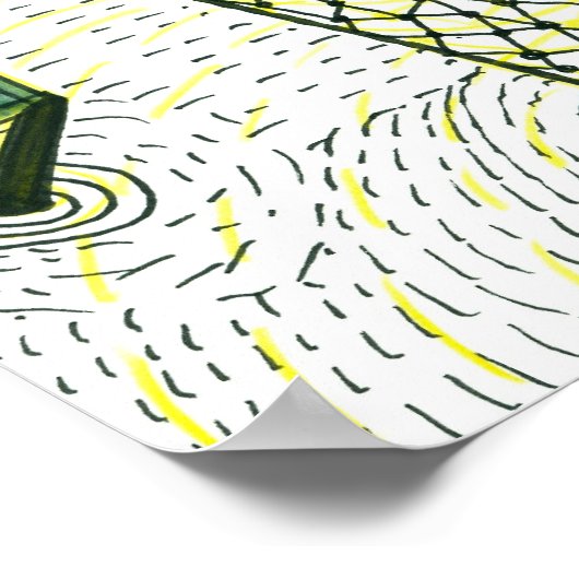 Poster Poisson dans le filet (Coin)