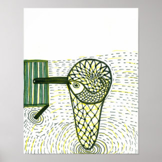 Poster Poisson dans le filet