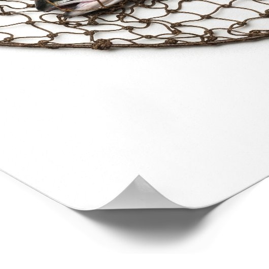 Poster Poisson dans un filet (Coin)