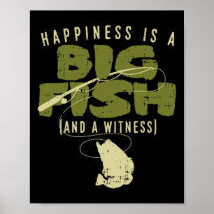 Poster Poisson de bonheur témoin grande pêche pêcheur ang