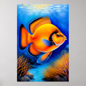 Poster Poisson de calcaire coloré (Devant)