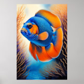 Poster Poisson de calcaire coloré (Devant)