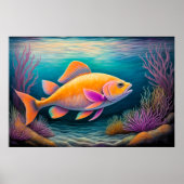Poster Poisson de calcaire coloré (Devant)