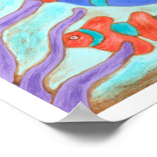 Poster Poisson de couleur pop (Coin)