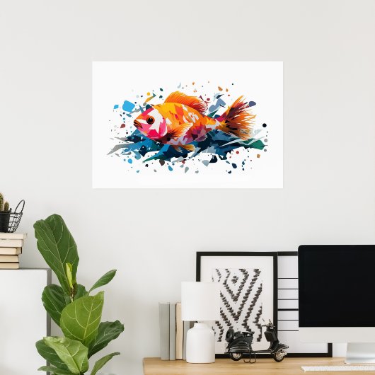 Poster Poisson de fête (Bureau à domicile)