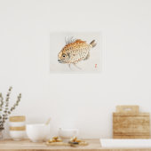 Poster Poisson de Kōno Bairei (1844-1895) (Cuisine)