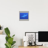 Poster Poisson de requin à marteau nager gris gris gris g (Bureau à domicile)